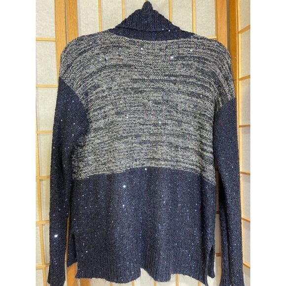 Chico'sâSzâ1Â (8)âBlue/GrayâGlitterâSweater - Picture 4 of 14